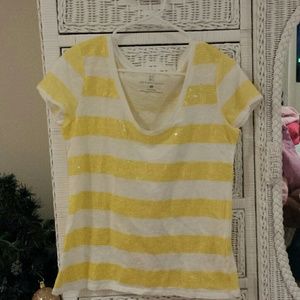 Yellow and white shirt