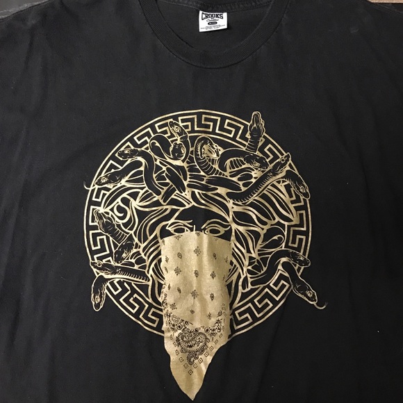 Men's Crooks & Castles Gold Medusa Head T-Shirt
