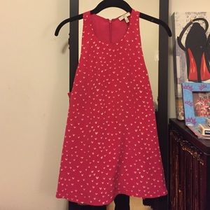 Joie Brighton silk razor back top with mini hearts