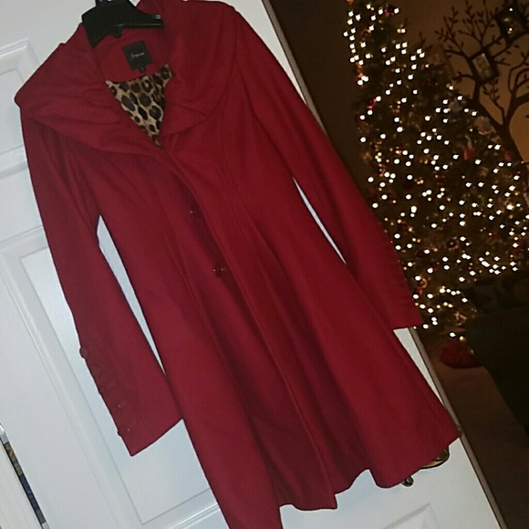 Dark red wool coat
