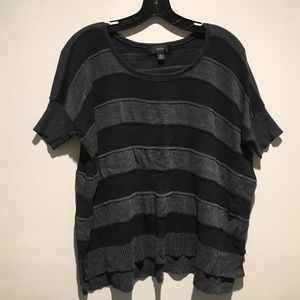 Black and gray striped cover sweater