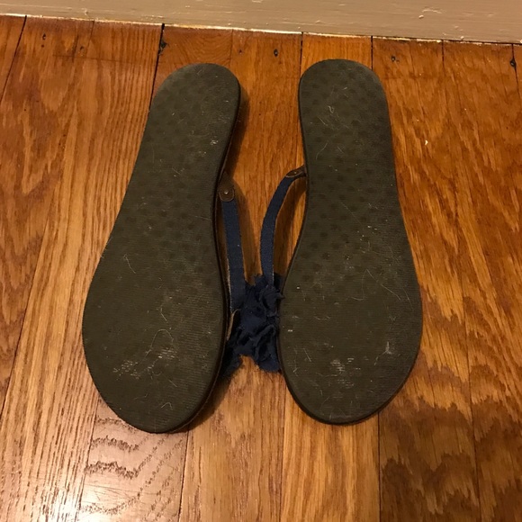 Navy Floral Sandals - Picture 2 of 3