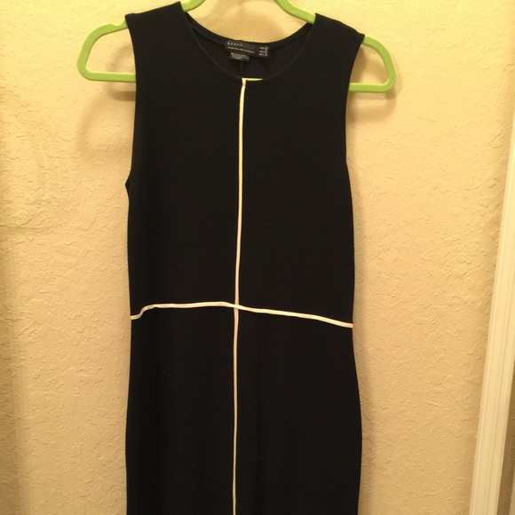 Zara ponte knit dress with white piping