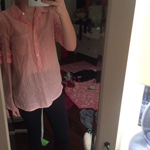 Striped button-down shirt