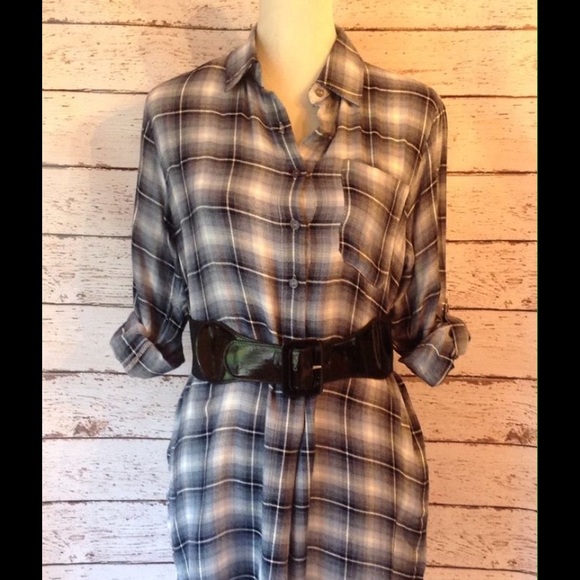 Plaid shirt dress/tunic