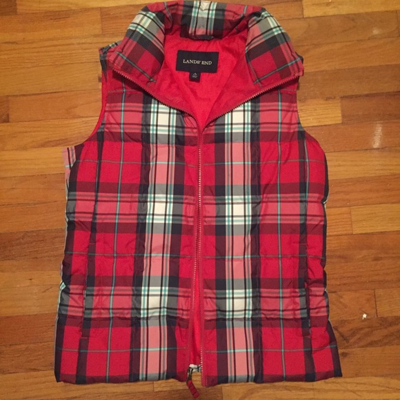 Plaid puffer vest