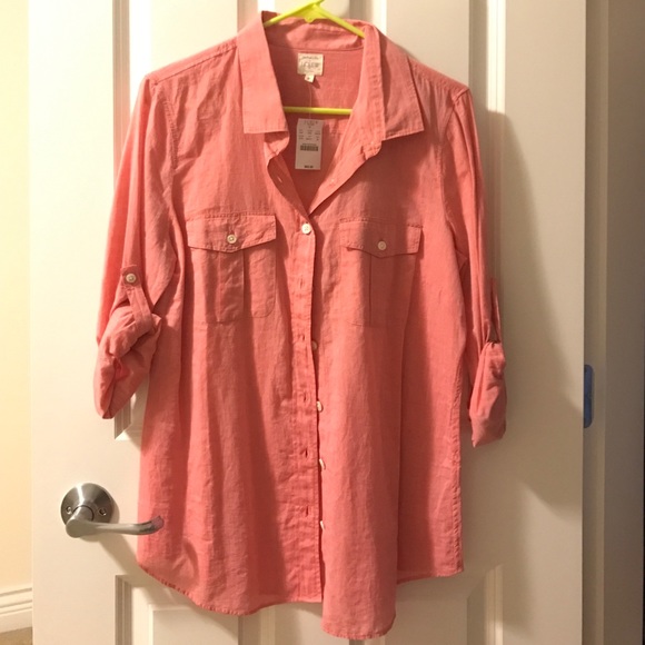 J. Crew Red Button Down