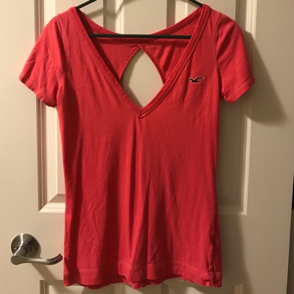 Hollister Pink Open Back T Shirt - Picture 1 of 2