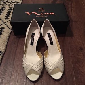 Nina Culver Ivory Luster Satin Shoes