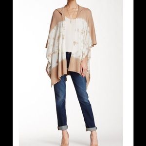 Minnie Rose 100% Cashmere Dip Dye Hooded Serape