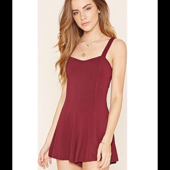 Forever 21 Red Wine Cut Out Romper