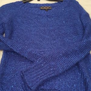 Blue sparkle snow and ice sweater