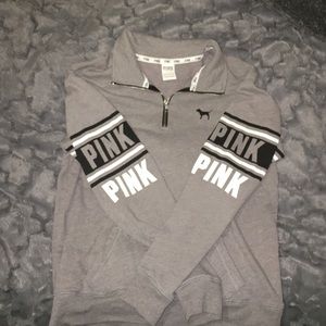 gray PINK zip up