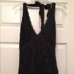 Black Lace Halter Top