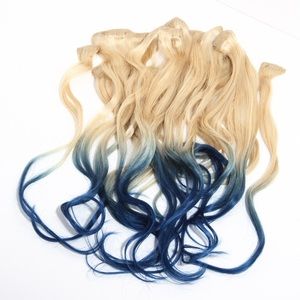 💥SALE💥 BLONDE OMBRÉ BLUE HAIR EXTENSIONS