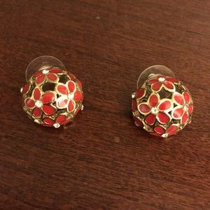 🍾BUY 2 GET 1 🍾 Red & Gold Floral Earrings