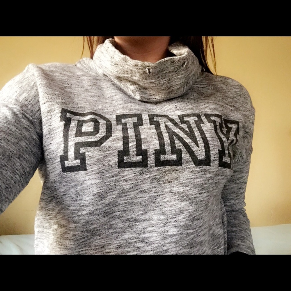 VS Pink Grey Cowl Neck