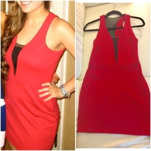 Red mini cocktail dress