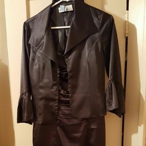 Black satin two piece after 5