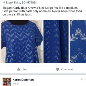 Elegant Collection Carly size Large Blue Arrow