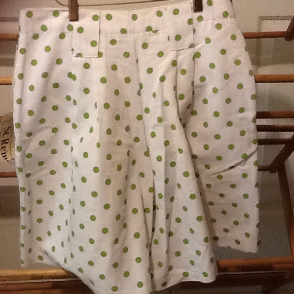 Vintage Women's Shorts Green Dots NWT - Picture 3 of 4