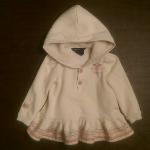 Ralph Lauren Baby Girl Cream-colored Hoodie