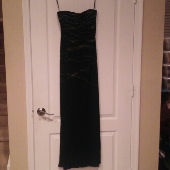 Cache Black Strapless Beaded Long Gown Size 2 - image 2