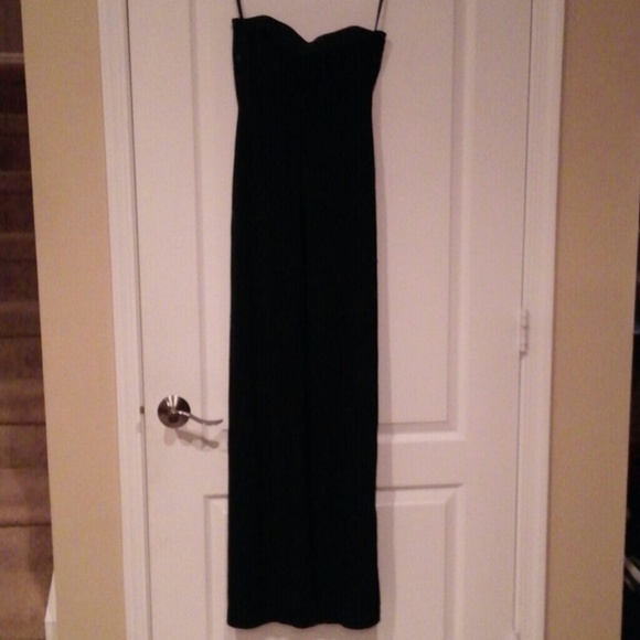 Cache Black Strapless Beaded Long Gown Size 2 - image 3
