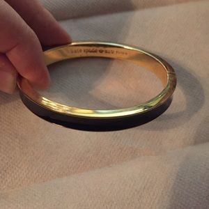 Kate Spade black and gold hinge bracelet