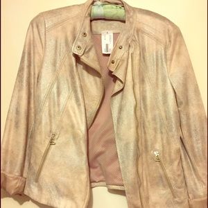 Bianca Faux metallic leather jacket