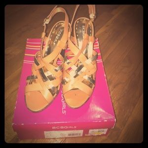 BCBGirls Gold and Brown Sandals
