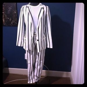 Striped suit. Willing to sell separately