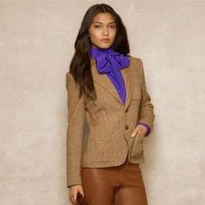 Wool blazer with elbow patches