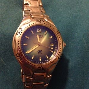 Men's Fossil watch in blue-green