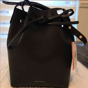 Mansur Gavriel Black Bucket Bag Mini with Flamma