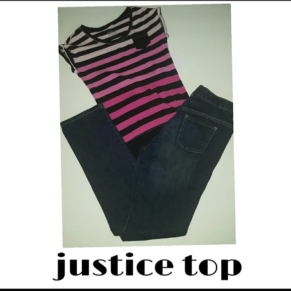 Justice Pink Striped Top