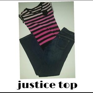 Justice Pink Striped Top