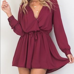 Lost Time Playsuit in Wine
