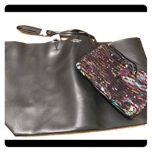 Victoria Secret Tote Bag with Sequined makeup bag