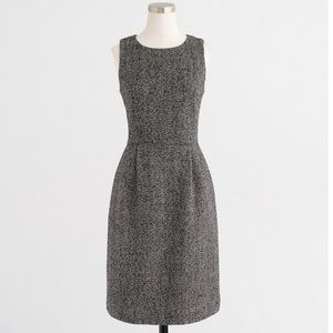 JCrew Petite Pleated Tweed Grey Dress