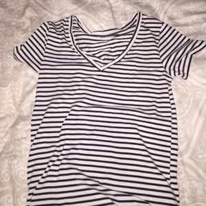 striped V neck