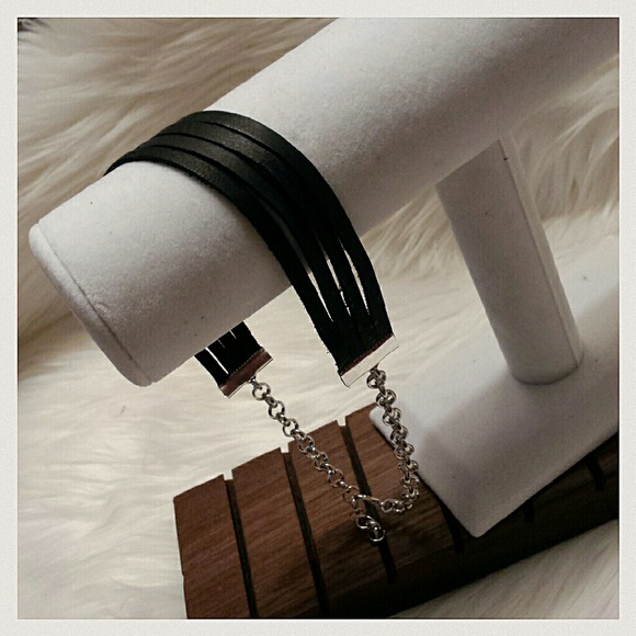 4-Layer Black Sueded Leather choker - Picture 2 of 4
