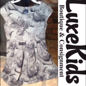 SOLD🎈GAP kids Gray Cotton Floral Dress