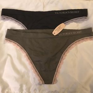 Victoria's Secret Gray and taupe thongs!