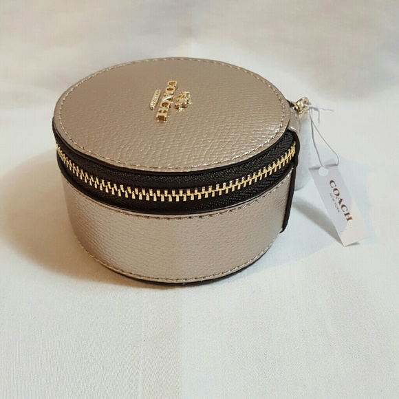 Coach Handbags - Coach Gold Small Round Case