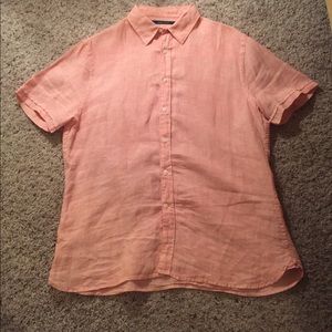 Perry Ellis linen short sleeve shirt - Large