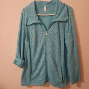 Super cute burn out zipper sweatshirt. Size 2X