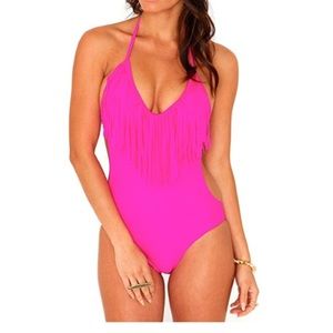 Pink Fringe Swimsuit 😍😍😍