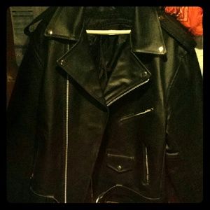 Leather motorcycle jacket