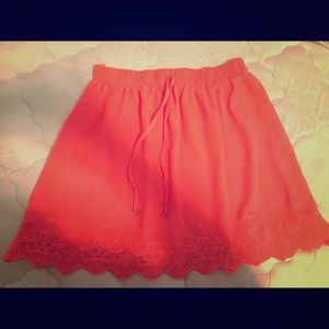 Coral mini skirt